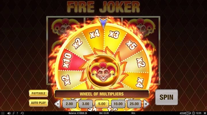 Fire Slot Joker Spieloberfl&auml;che